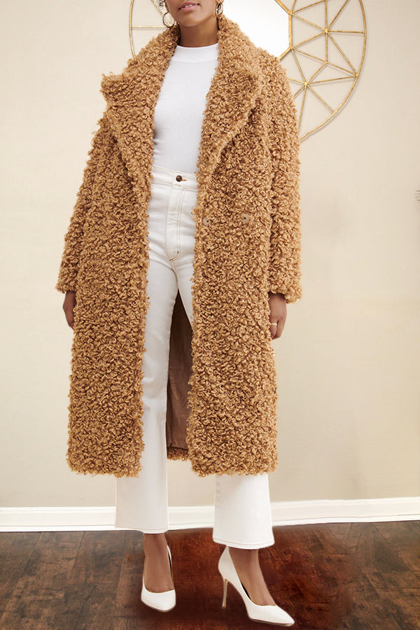 Casual Solid Keep Warm Teddy Overcoat