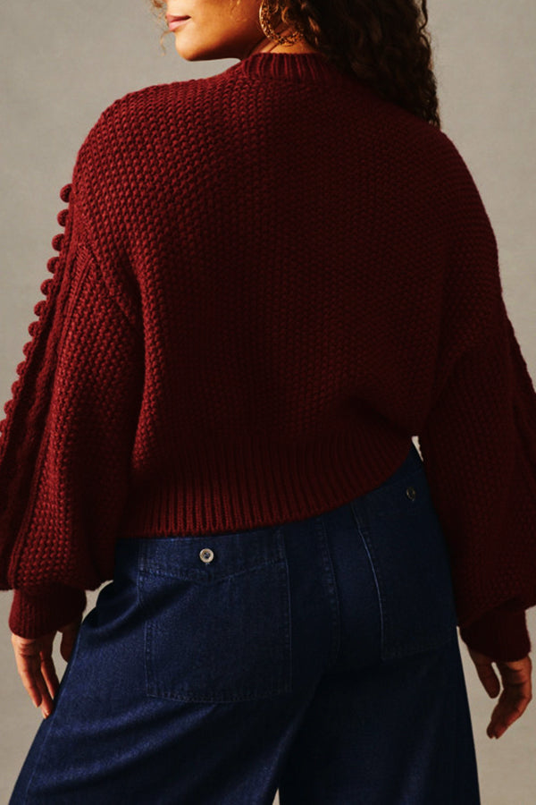 Chic Casual Textured Cable Knit Sweater