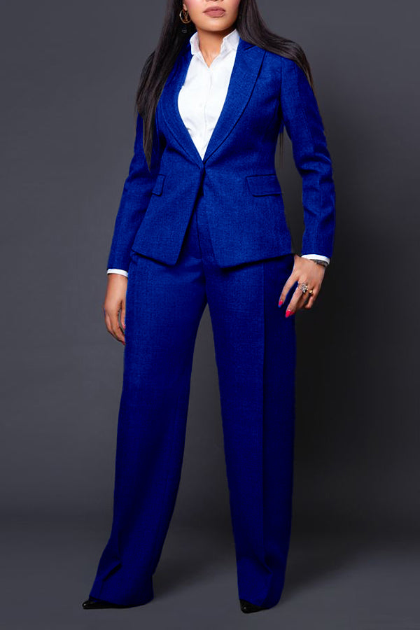 Professional One Button Blazer & Tailored Pants Set