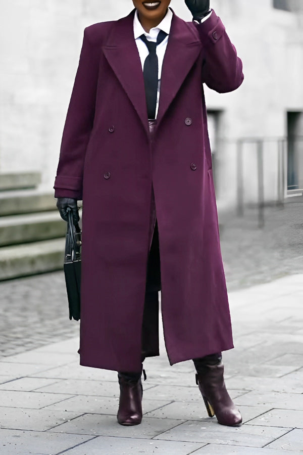 Classic Peak Collar Double Breasted Overcoat