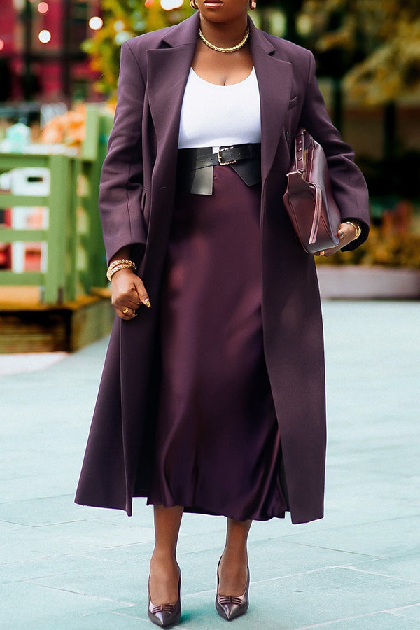 Stunning Lapel Straight Silhouette Overcoat