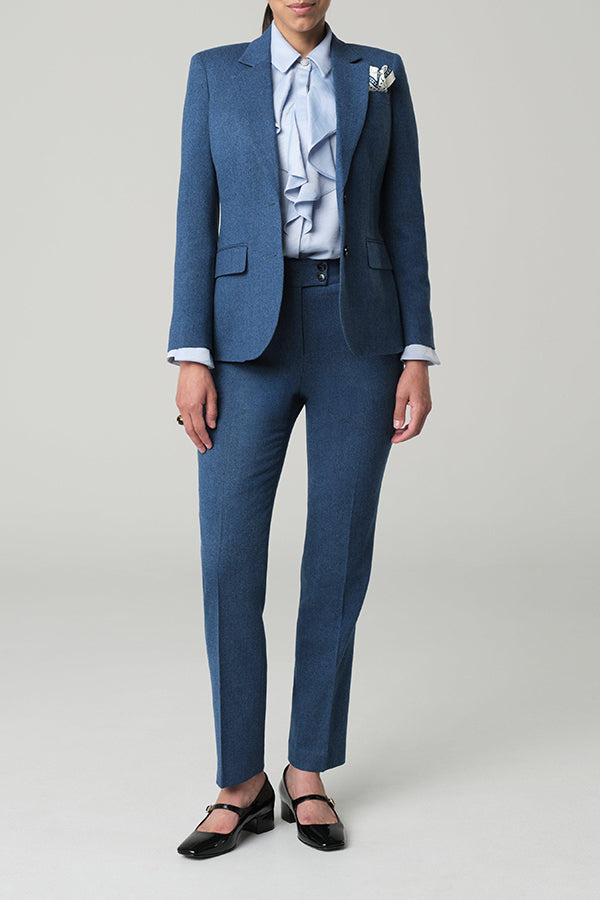 Elegant Sharp Peak Lapel Blazer & Pants Set