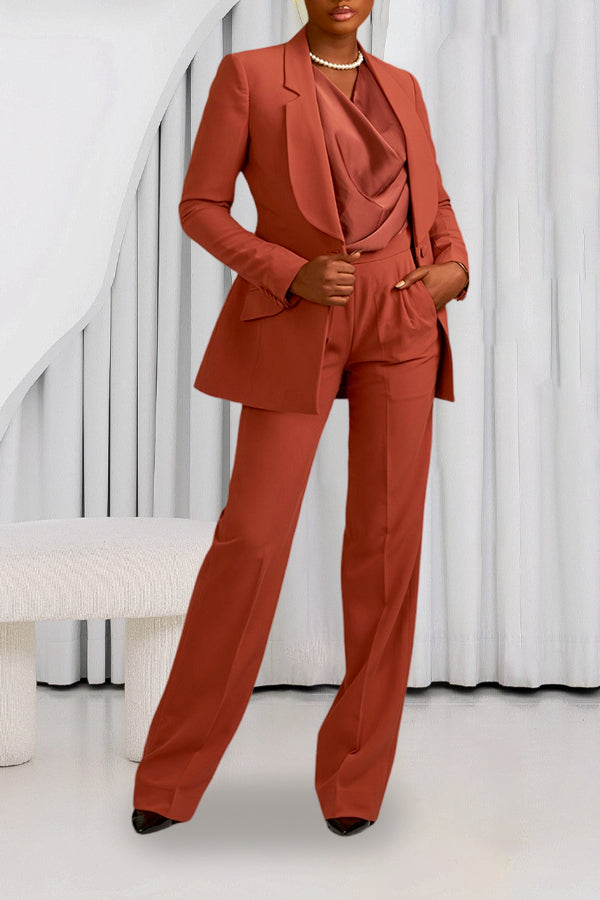 Elegant Suit Jacket & Slim-Fit Trousers Set