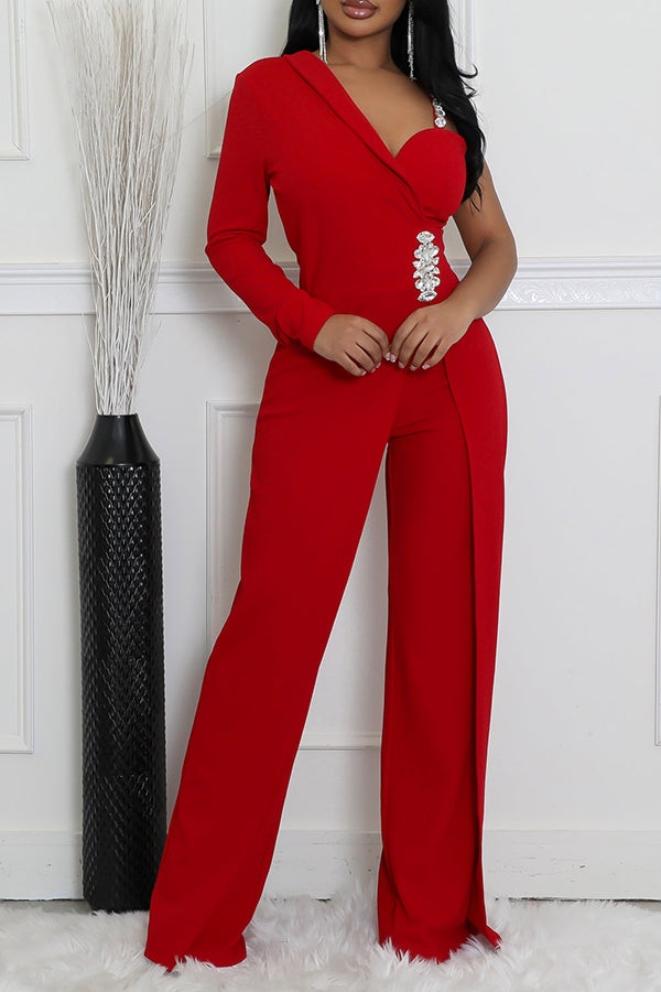 Chic Spaghetti Strap Sweetheart Neck Jumpsuit