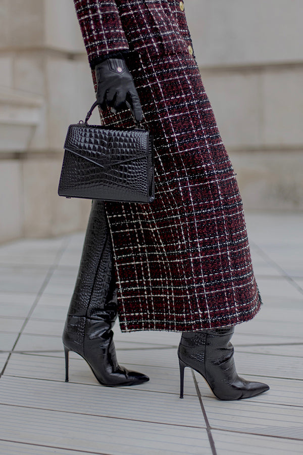 Chanel Style Ruffle Collar Button Belt Dress