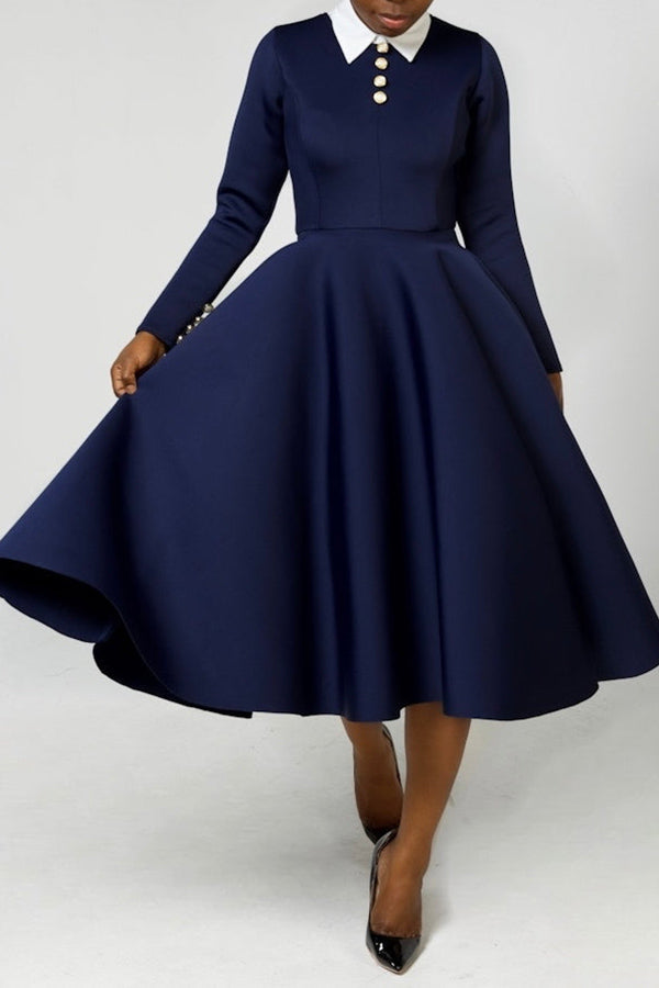 Classic Detachable Collar A-line Dress   