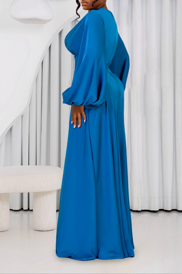 Stylish Draped Collar Wide Leg Jumpsuit