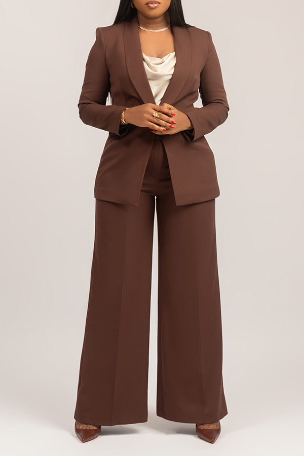 Classic Shawl Collar Blazer & Pants Set