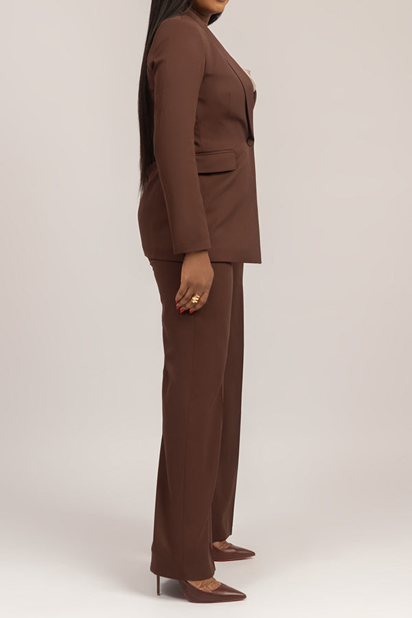 Classic Shawl Collar Blazer & Pants Set