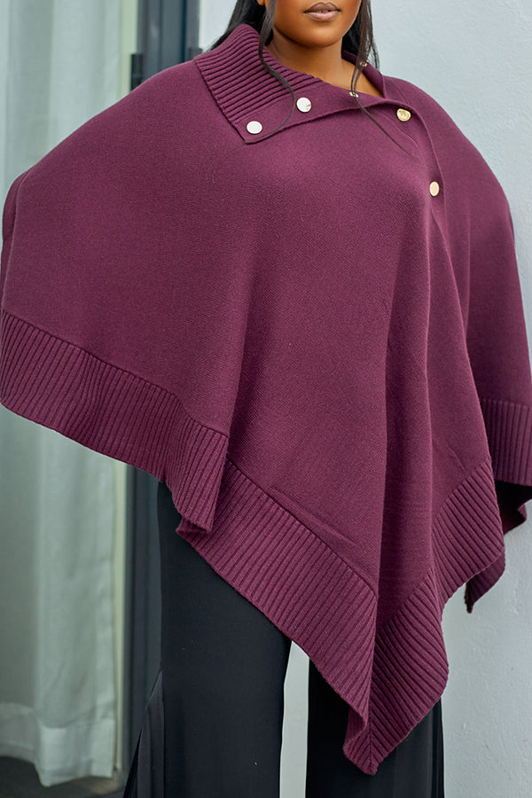  Casual Cape Style Knitted Top