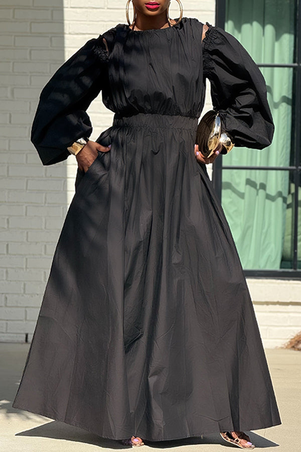 Detachable long sleeves Pleated Dress