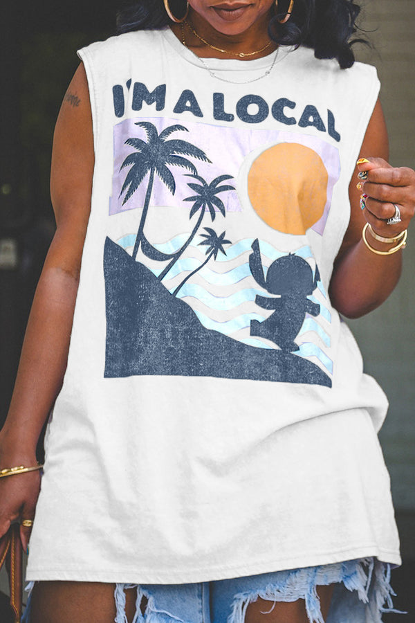 Casual Loose Beach Vacation Printed Vest