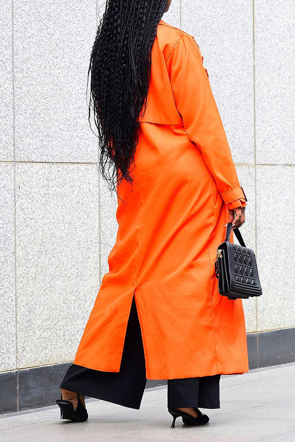 Stylish Double Breasted Long Trench Coat