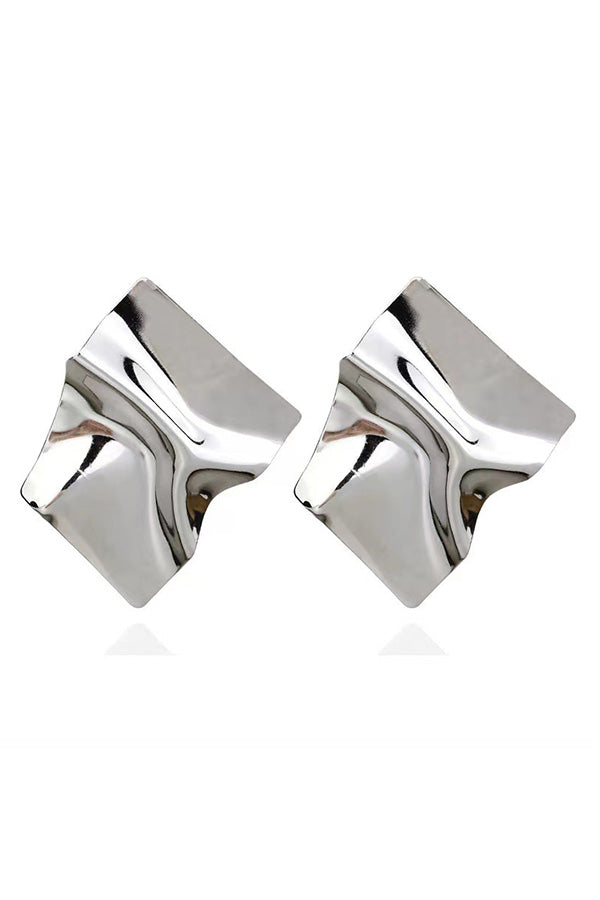 Personalized Metal Irregular Glossy Earrings