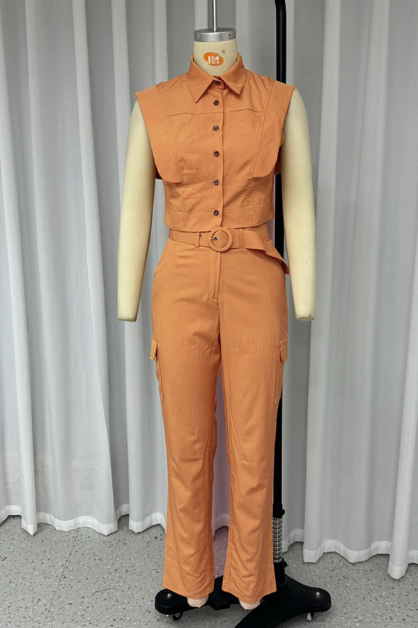 Commuting Lapel Top & Pants Set