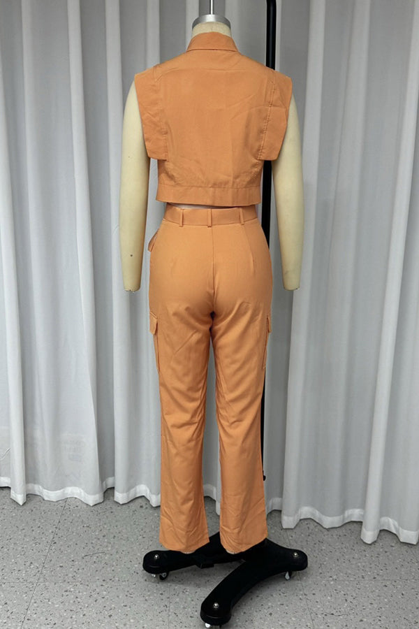 Commuting Lapel Top & Pants Set