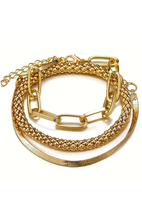 Creative Snake Bone 3-Piece Metal Set Bracelet