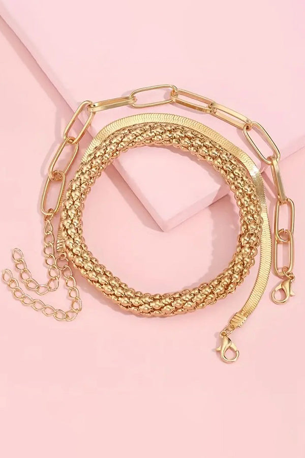 Creative Snake Bone 3-Piece Metal Set Bracelet