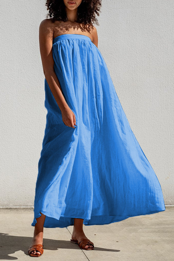 Cozy Off Shoulder Pleated Solid Midi Dress