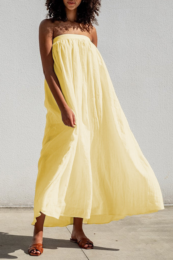 Cozy Off Shoulder Pleated Solid Midi Dress