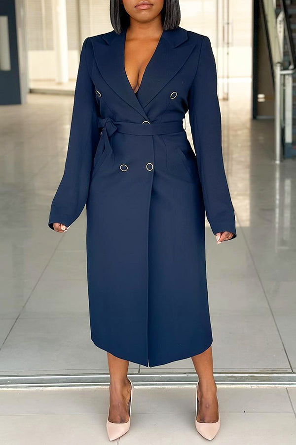 Classic Double Breasted Belted Coat