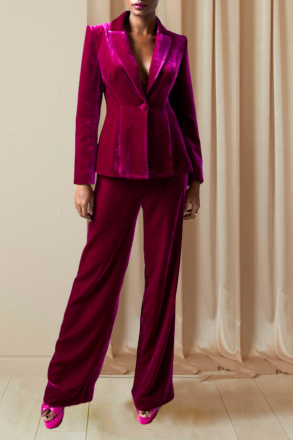 Vintage Peak Collar Blazer & Pants Set