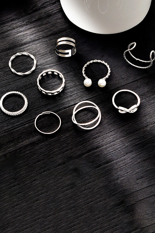 9 Pieces Knuckle Chain Rings Set