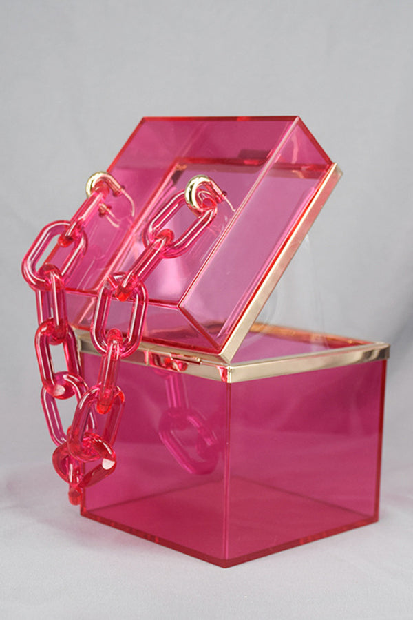 Handle Acrylic Clear Box Bag