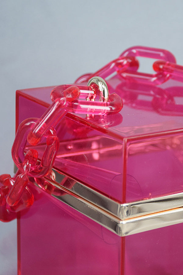 Handle Acrylic Clear Box Bag