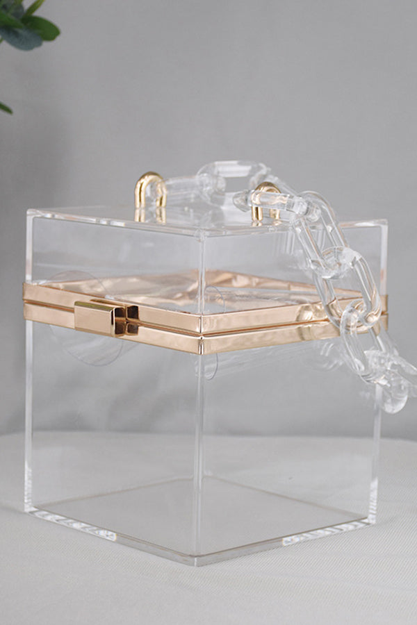 Acrylic Cube Chain Hand Bag