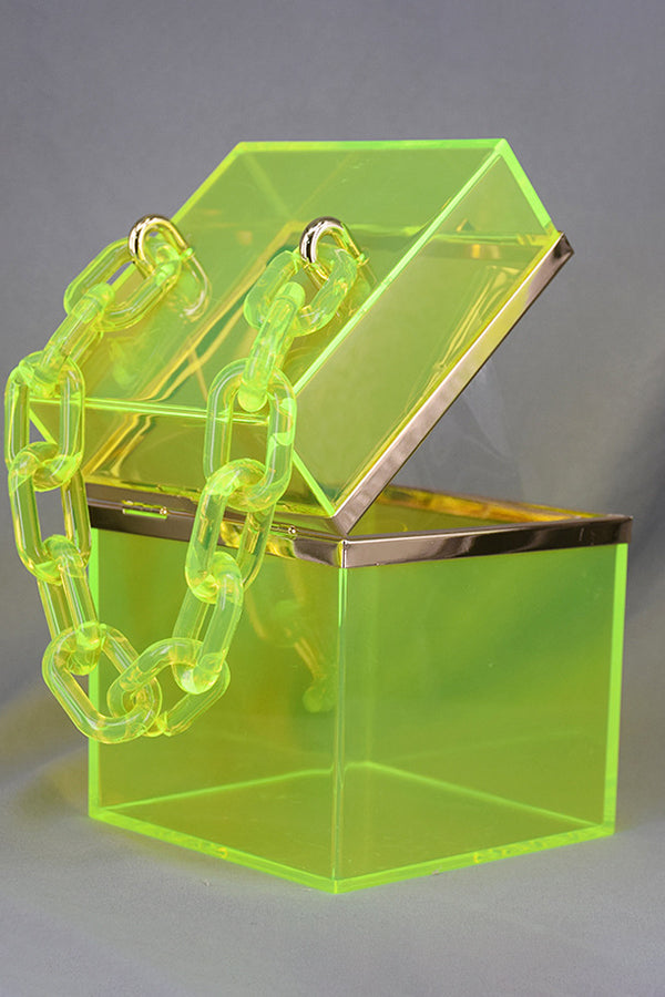 Handle Acrylic Clear Box Bag